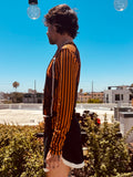 LOVERBOY BY CHARLES JEFFREY POWERMESH LONG SLEEVE TEE in ORANGE BLACK
