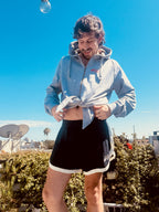 LOVERBOY BY CHARLES JEFFREY ALL TIED UP HOODY in GREY MARL