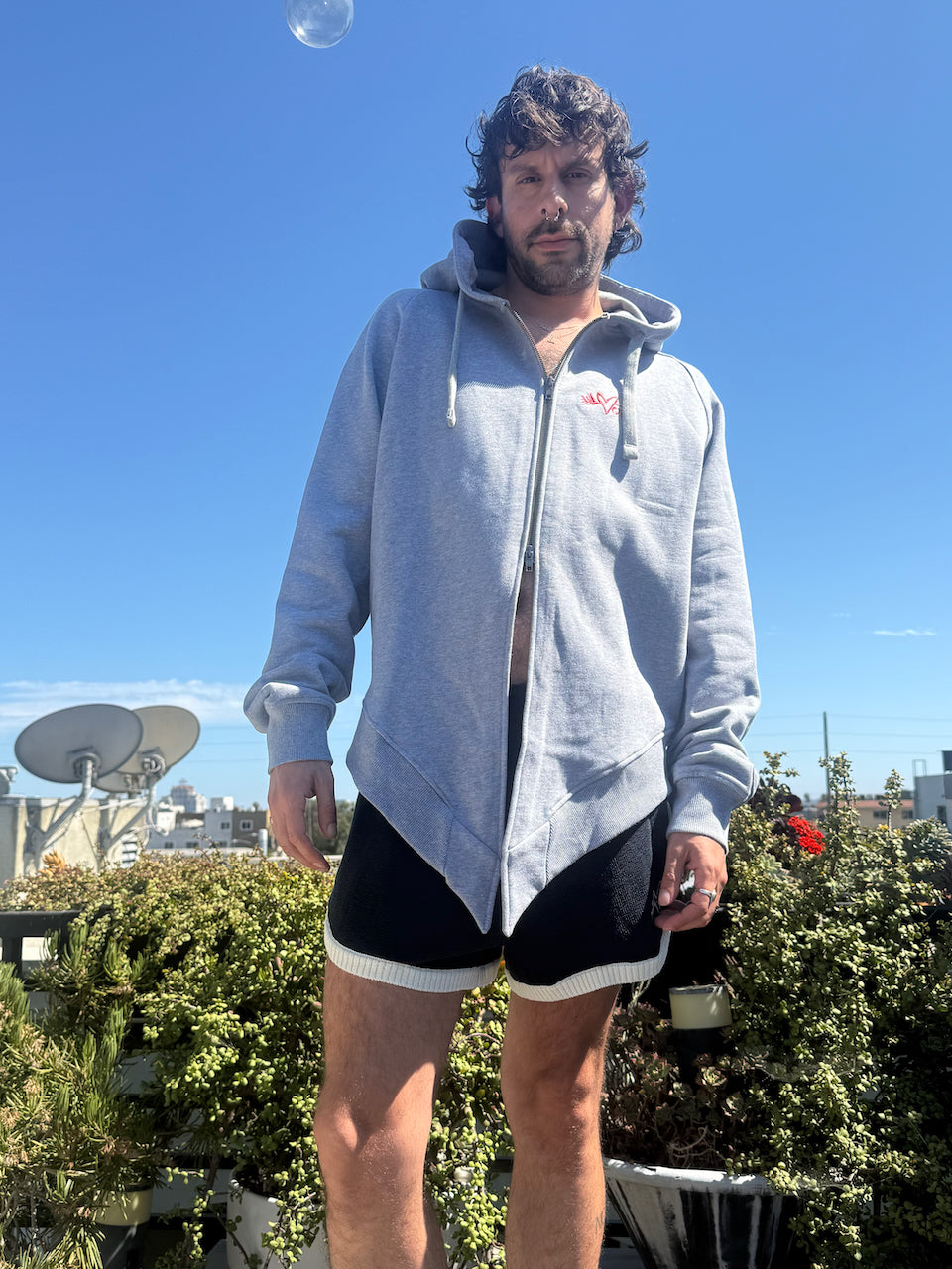 LOVERBOY BY CHARLES JEFFREY ALL TIED UP HOODY in GREY MARL