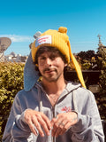 LOVERBOY BY CHARLES JEFFREY CHUNKY Rabbit BEANIE in YELLOW + light blue