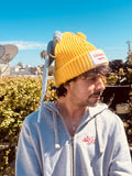 LOVERBOY BY CHARLES JEFFREY CHUNKY Rabbit BEANIE in YELLOW + light blue
