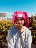 LOVERBOY BY CHARLES JEFFREY CHUNKY RABBIT BEANIE in PINK