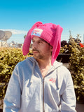 LOVERBOY BY CHARLES JEFFREY CHUNKY RABBIT BEANIE in PINK