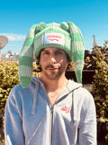LOVERBOY BY CHARLES JEFFREY CHUNKY Rabbit BEANIE in Green Stripe