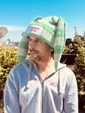 LOVERBOY BY CHARLES JEFFREY CHUNKY Rabbit BEANIE in Green Stripe