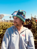 LOVERBOY BY CHARLES JEFFREY CHUNKY EARS BEANIE in GREEN NAVY BROWN