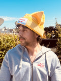 LOVERBOY BY CHARLES JEFFREY CHUNKY EARS BEANIE in YELLOW STRIPE