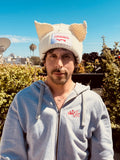 LOVERBOY BY CHARLES JEFFREY CHUNKY EARS BEANIE WHITE