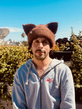 LOVERBOY BY CHARLES JEFFREY ALPACA CHUNKY EARS BEANIE in BROWN