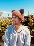 LOVERBOY BY CHARLES JEFFREY ALPACA CHUNKY EARS BEANIE in BROWN
