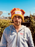 LOVERBOY BY CHARLES JEFFREY CHUNKY EARS BEANIE in YELLOW ORANGE