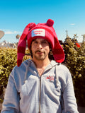 LOVERBOY BY CHARLES JEFFREY CHUNKY Rabbit BEANIE in Red + Pink Stripe