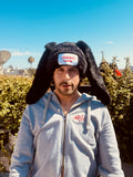 LOVERBOY BY CHARLES JEFFREY CHUNKY Rabbit BEANIE in Shiny Black