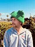 LOVERBOY BY CHARLES JEFFREY MOHAIR CHUNKY EARS BEANIE in GREEN