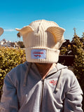 LOVERBOY BY CHARLES JEFFREY SUPERSIZED CHUNKY EARS BEANIE in ECRU