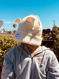 LOVERBOY BY CHARLES JEFFREY SUPERSIZED CHUNKY EARS BEANIE in ECRU