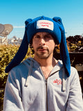 LOVERBOY BY CHARLES JEFFREY CHUNKY RABBIT BEANIE BLUE