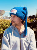 LOVERBOY BY CHARLES JEFFREY CHUNKY RABBIT BEANIE BLUE