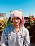 LOVERBOY BY CHARLES JEFFREY CHUNKY Rabbit BEANIE in PINK + light Green