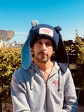 LOVERBOY BY CHARLES JEFFREY CHUNKY Rabbit BEANIE in Blue + light Blue