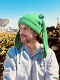 LOVERBOY BY CHARLES JEFFREY MOHAIR CHUNKY RABBIT BEANIE in GREEN