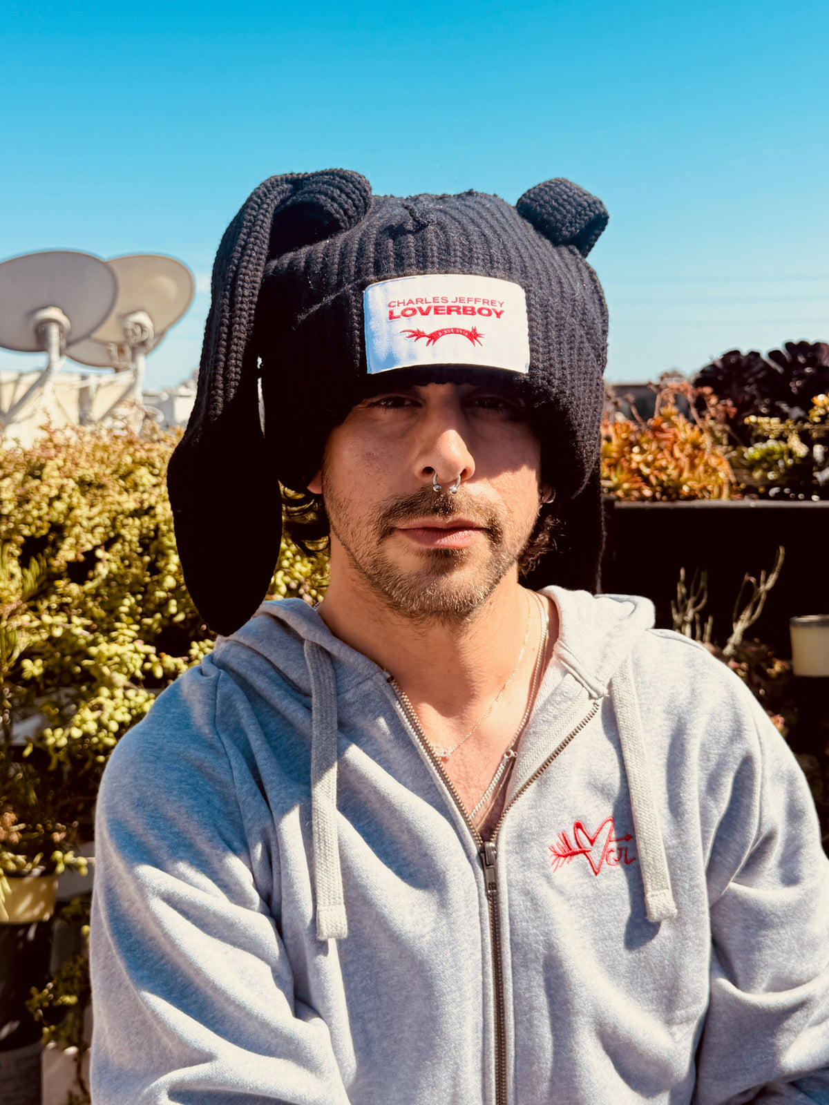 LOVERBOY BY CHARLES JEFFREY CHUNKY RABBIT BEANIE