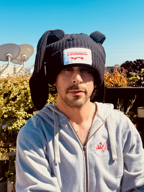 LOVERBOY BY CHARLES JEFFREY CHUNKY RABBIT BEANIE