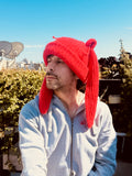 LOVERBOY BY CHARLES JEFFREY MOHAIR CHUNKY RABBIT BEANIE in RED