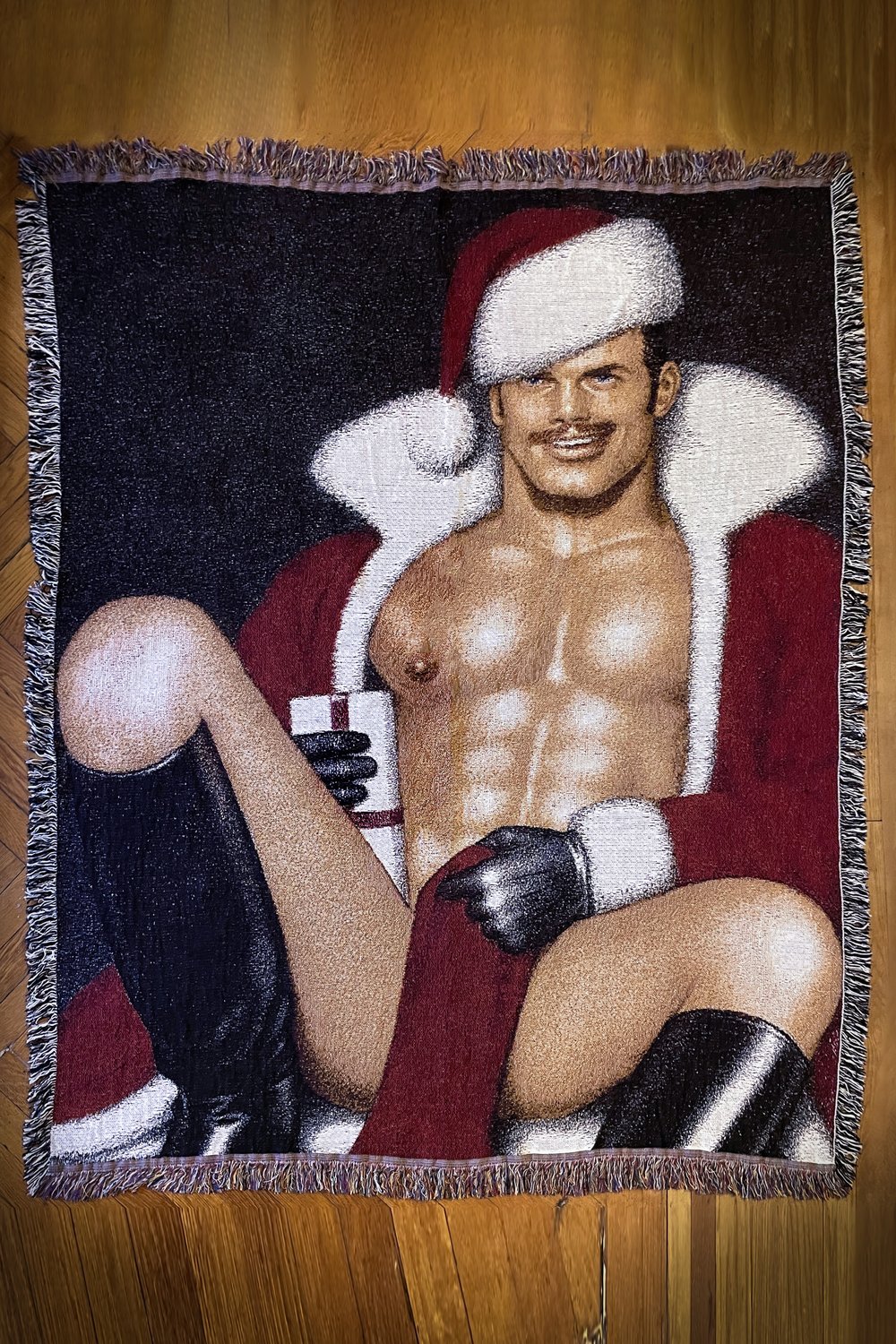 Tom of Finland Sexy Santa Woven Blanket