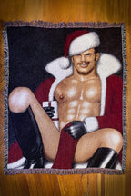 Tom of Finland Sexy Santa Woven Blanket