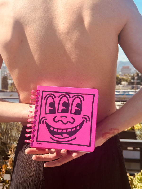 Keith Haring Pop Shop 3-Eyed Face Square Wire-O Journal