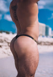 Alfons Dovana Leopard Velvet/Mesh Thong