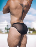 Alfons Dovana Leopard Velvet/Mesh Brief