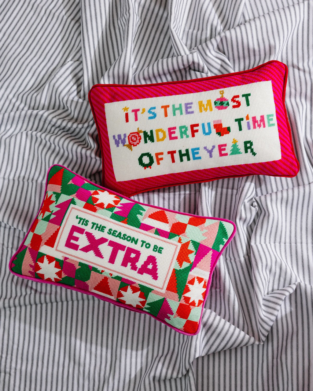 Most Wonderful Time Needlepoint Pillow