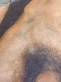 Detail of the printed surface showing light marking
