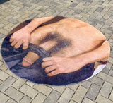 Round rug seen from the opposite side
