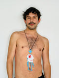 Walter Van Beirendonck Walter Doll + T Necklace in Blue