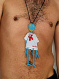 Walter Van Beirendonck Walter Doll + T Necklace in Blue