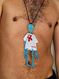 Walter Van Beirendonck Walter Doll + T Necklace in Blue