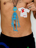 Walter Van Beirendonck Walter Doll + T Necklace in Blue