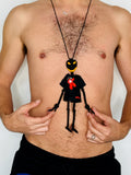 Walter Van Beirendonck Walter Doll + T Necklace in black