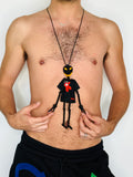 Walter Van Beirendonck Walter Doll + T Necklace in black