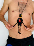 Walter Van Beirendonck Walter Doll + T Necklace in black