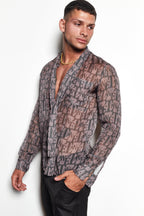 Monogram Tie Chiffon Shirt 01