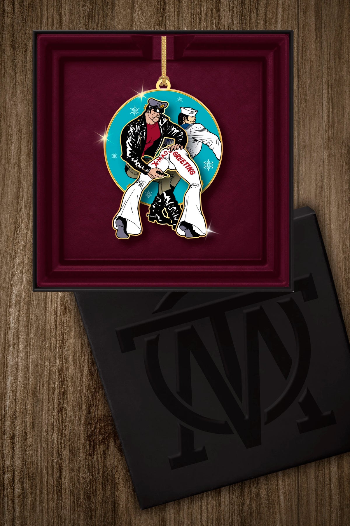 Tom of Finland ornament in its box