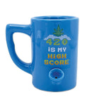 Wake + Bake 420 is My High Score Coffee Mug - 10 oz Blue