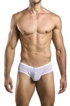 Justin + Simon Cheek Briefs - White Mesh