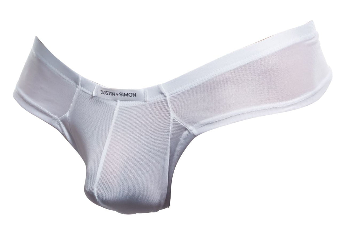 Justin + Simon Cheek Briefs - White Mesh