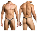 Justin + Simon Bulge Thongs - Black Mesh