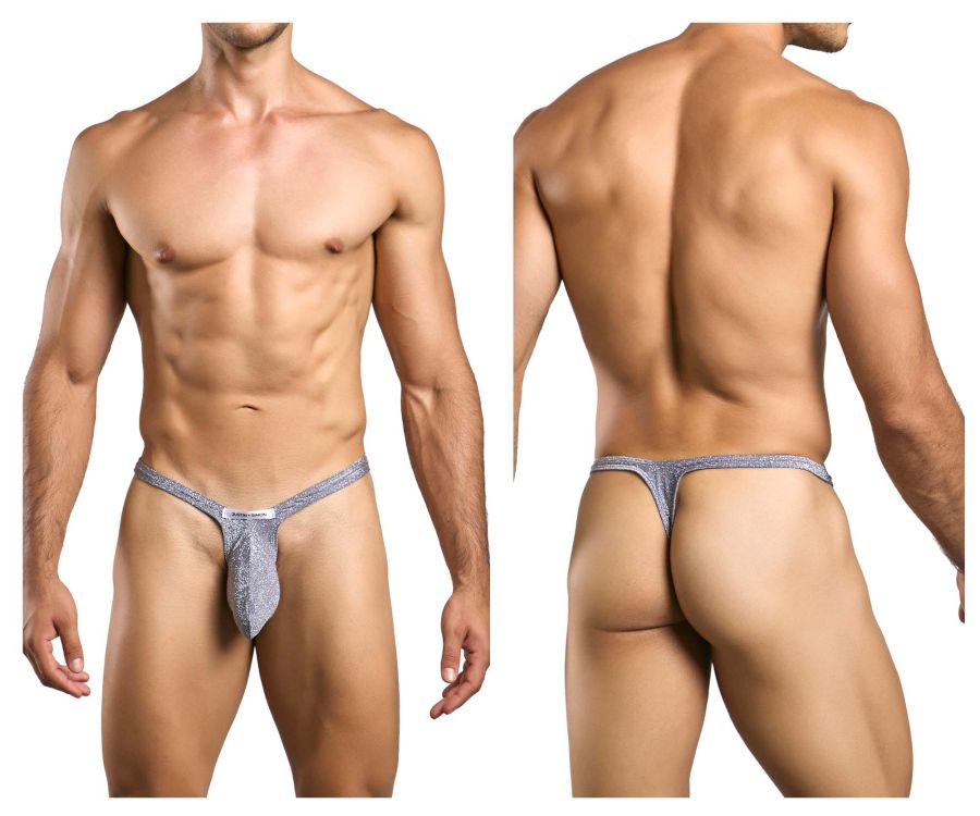 Justin + Simon Bulge Thongs - Lurex Gray